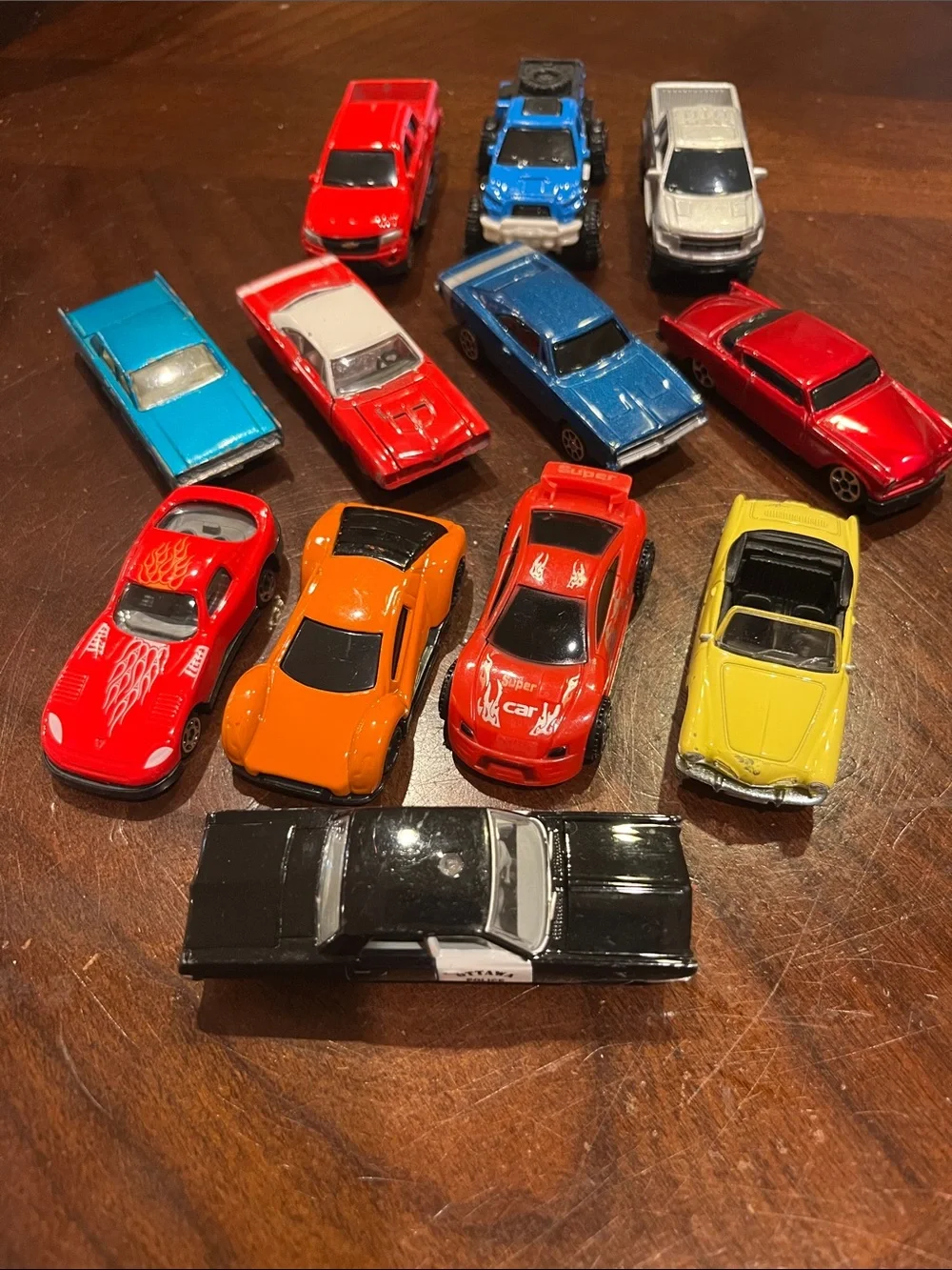 Assorted Kids Toy Car Set – Red, Orange, Blue, Yellow, Black, Silver